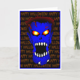 Blue ZOMBIE Halloween cards