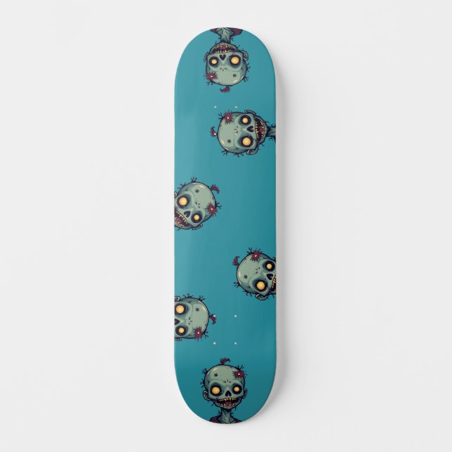 Blue zombie motive skateboard (Front)