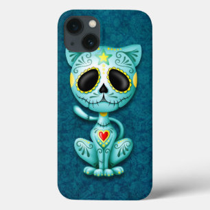 Blue Zombie Sugar Kitten iPhone 13 Case