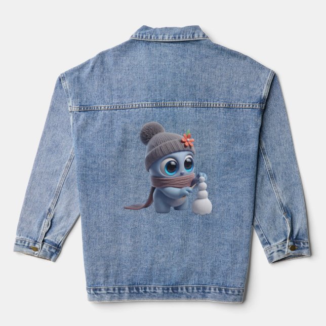 Blueaisik and the Snowman Denim Jacket (Back)