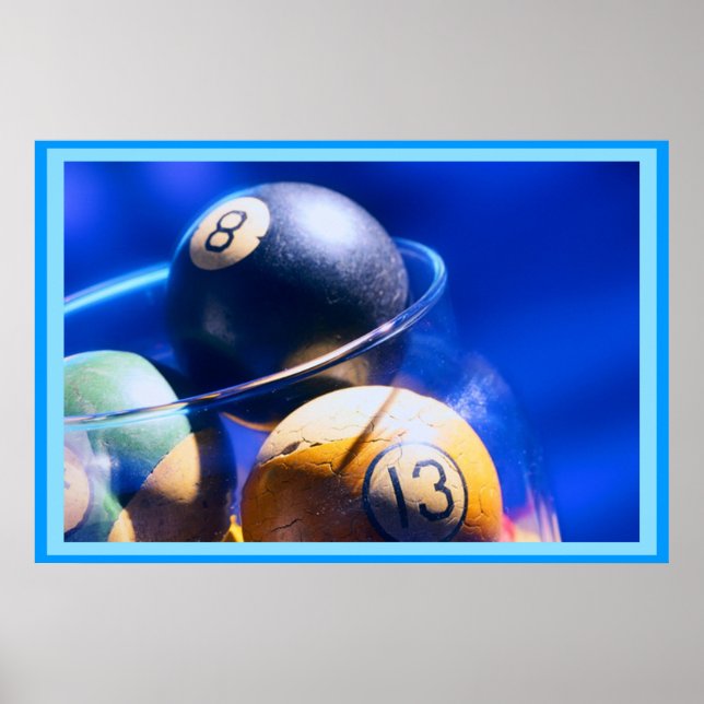 Blueball Billiards Art Poster (Front)