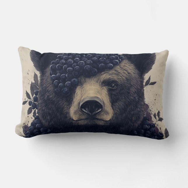 Bluebearry V Throw Pillow (Front)