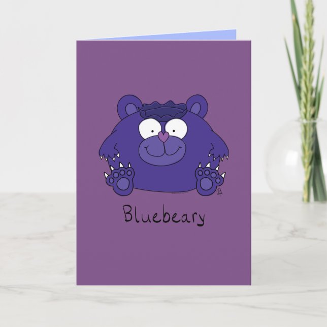 Bluebeary - Funny Blueberry Bear Greeting Card (Front)