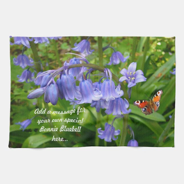 Bluebell and Butterfly  ~ Kitchen Towel (Horizontal)