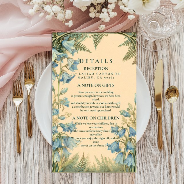 Bluebell Art Nouveau Wedding Enclosure Card (Creator Uploaded)