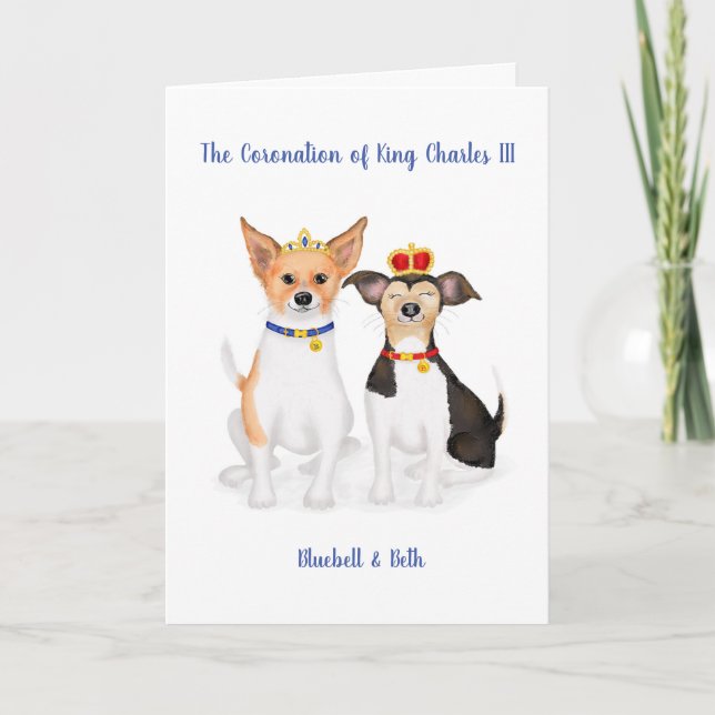 Bluebell & Beth Jack Russells Coronation card (Front)