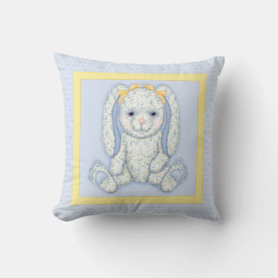 Bluebell Bunny Polka Dots and Yellow Border Cushion