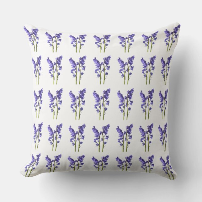Bluebell Fabric Pattern. Cushion (Front)