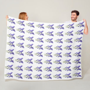 Bluebell Fabric Pattern. Fleece Blanket