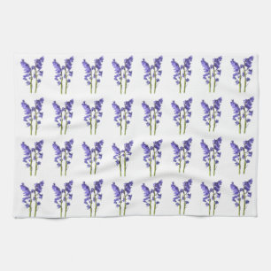 Bluebell Fabric Pattern. Tea Towel