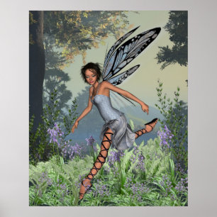 Bluebell Fairy in Spring Woodland Poster