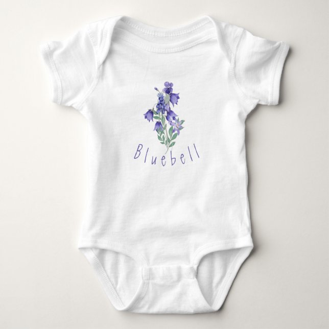 Bluebell Flowers Baby Bodysuit (Front)
