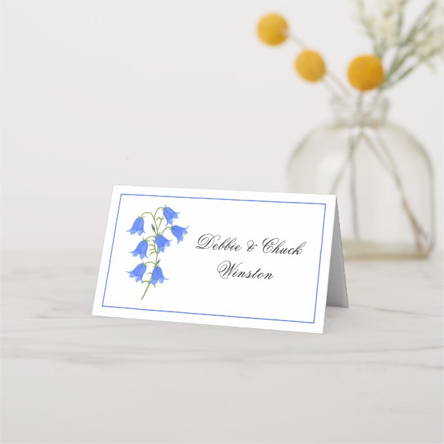 Bluebell Flowers Place Card Tent (Front)