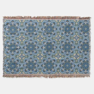 Bluebell Harmony – Floral Mandala Throw Blanket