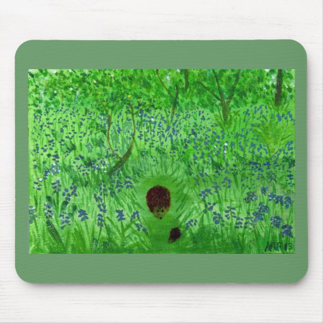Bluebell Hedgehogs Woodland Mouse Pad (Front)