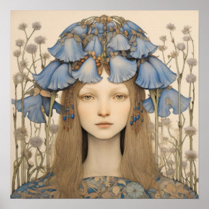 Bluebell Portrait Art Print 
