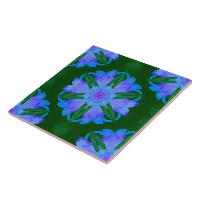 Bluebell Posies Ceramic Tile (Side)