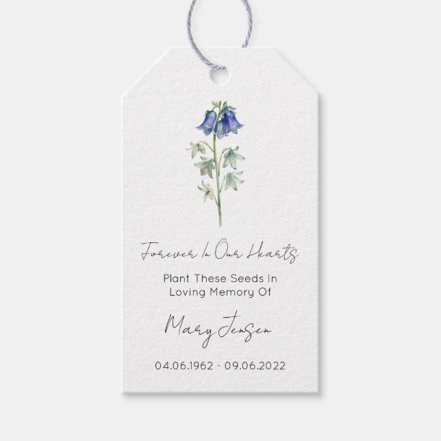 Bluebell Seed Packet Funeral Gift Tags (Front)