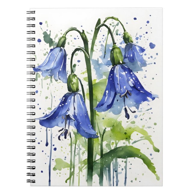 Bluebell - Watercolor flowers Notebook (Front)