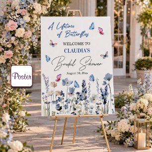 Bluebell Wildflowers Bridal Shower Welcome Poster
