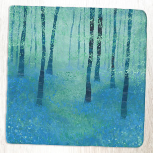Bluebell Woodland Landscape Painting Trivet