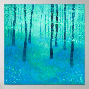 Bluebell Woodland Poster