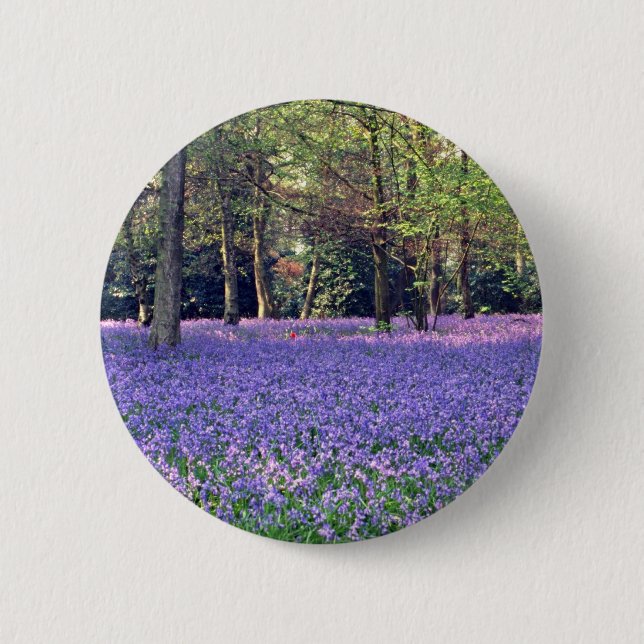 Bluebell Woods, England  flowers 6 Cm Round Badge (Front)