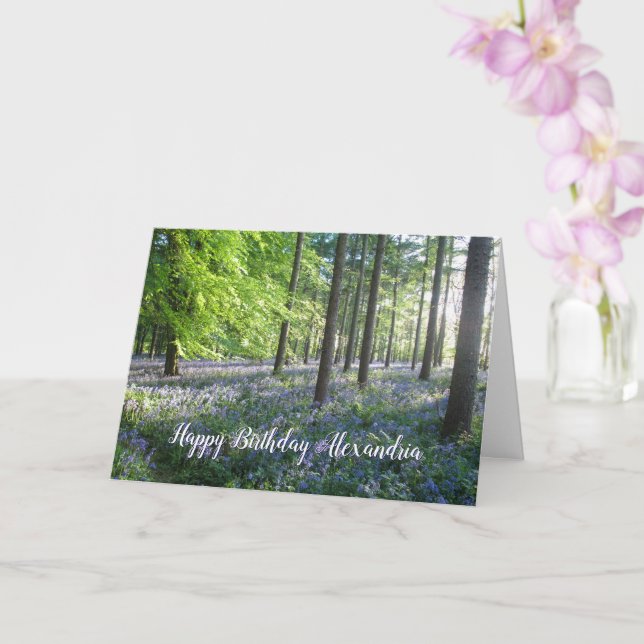 Bluebell Woods - Personalized Birthday Card (Orchid)
