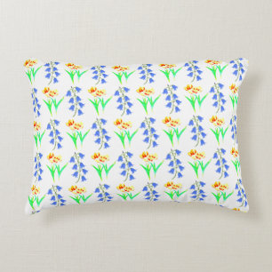 Bluebells and Tulips Accent Pillow
