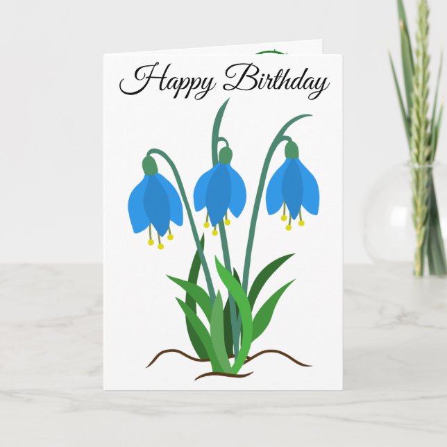 Bluebells Birthday Greeting Card (Front)