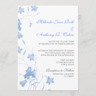 Bluebells - Blue 5x7 Wedding Invitation