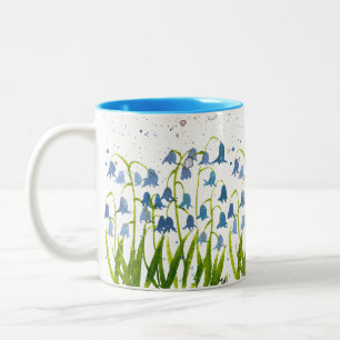 Bluebells Blue floral Nature Botanical Pretty Two-Tone Coffee Mug
