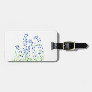 Bluebells blue flowers luggage tag
