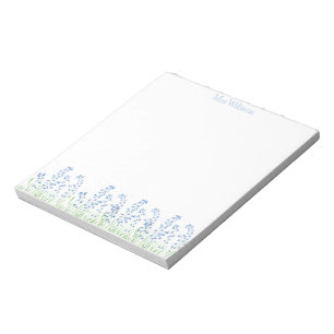 Bluebells Blue flowers watercolor Herbs Notepad
