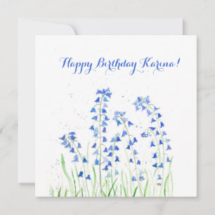 Bluebells blue flowers woodlands Birthday Card