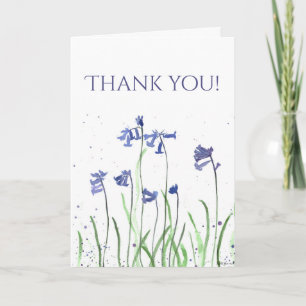 Bluebells blue flowers woodlands Thank you Card
