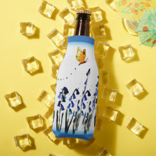 Bluebells Butterfly Nature Art Bottle Cooler