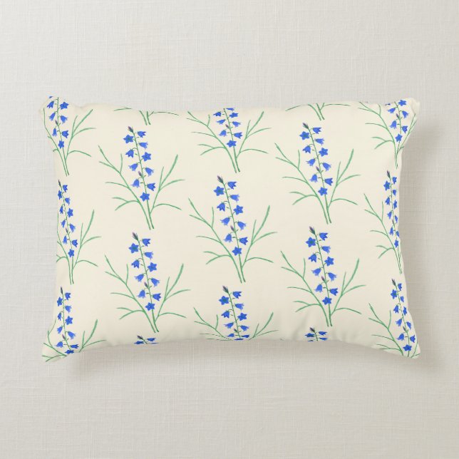 Bluebells Cream Coloured Decorative Cushion (Front)