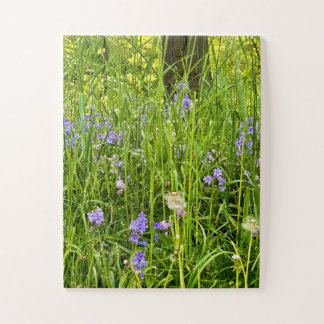 Bluebells & Dandelions in Wild Spring Grass Jigsaw Puzzle