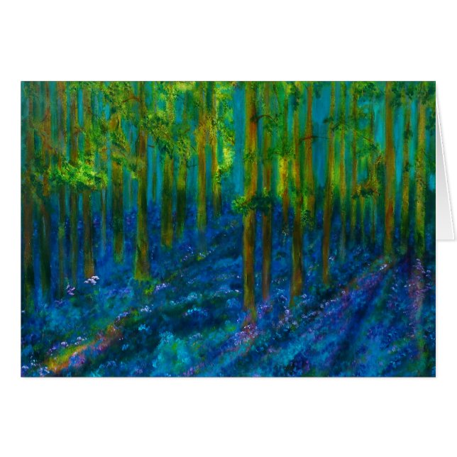 "Bluebells" floral art card (Front Horizontal)