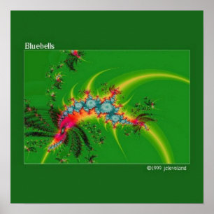 Bluebells Fractal Art Poster