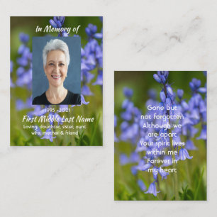 Bluebells Garden Flowers Memorial Keepsake Business Card