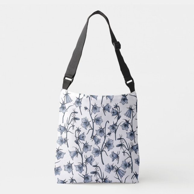 Bluebells, Harebells, Bellflowers Crossbody Bag (Front)