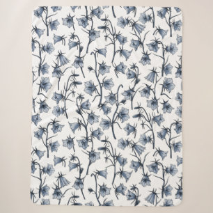 Bluebells, Harebells, Bellflowers Sherpa Blanket