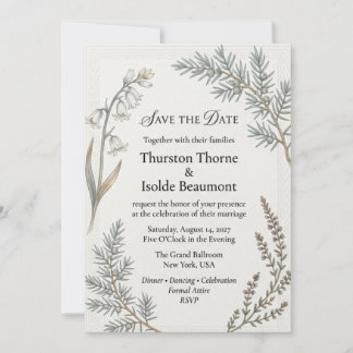 Bluebells, Juniper Berries, Heather Sprigs, Celtic Invitation