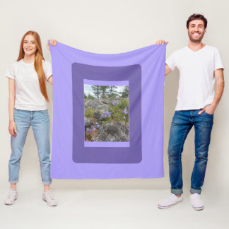Bluebells on a rocky hillside  fleece blanket