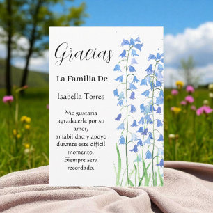 Bluebells Spanish Floral Funeral Death Thank you Invitation