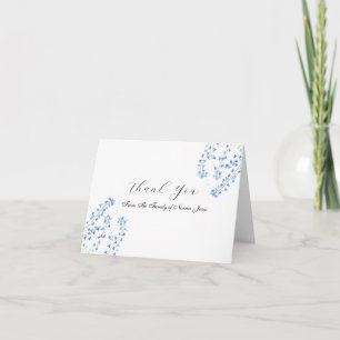 Bluebells Sympathy Blue Floral Funeral Thank you Card
