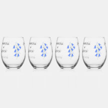 Bluebells Two Stemless Wine Glasses