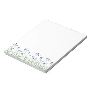 Bluebells watercolor blue floral nature forest notepad